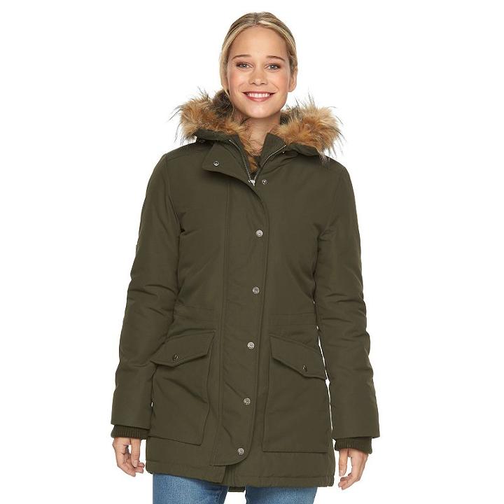 Women's Levi's Hooded Anorak Parka, Size: Medium, Green Oth