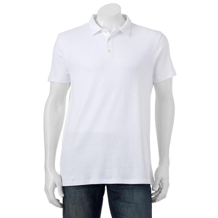 Big & Tall Apt. 9&reg; Solid Modern-fit Polo, Men's, Size: 4xb, White