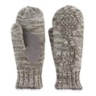 Women's Isotoner Marled Cable Knit Mittens, Dark Grey