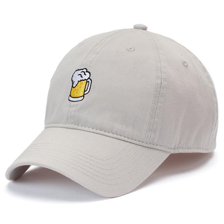 Men's Embroidered Patch Adjustable Cap, Grey