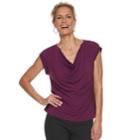 Women's Dana Buchman Travel Anywhere Print Cowlneck Top, Size: Xl, Drk Purple