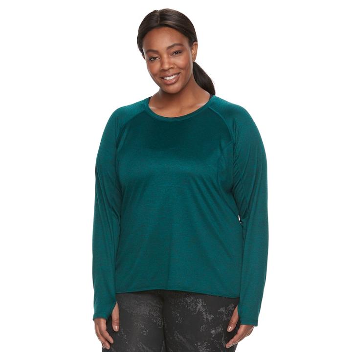Plus Size Tek Gear&reg; Long Sleeve Performance Tee, Women's, Size: 1xl, Dark Blue