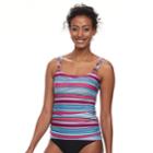 Women's Croft & Barrow&reg; D-cup Tankini Top, Size: 18, Sorbet Stripe