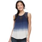 Juniors' Rewind Dip-dye Crepe Tank, Teens, Size: Small, Blue (navy)