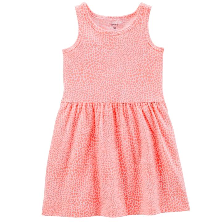 Girls 4-8 Carter's Tank Dress, Size: 4-5, Pink Heart Print