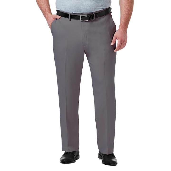 Big & Tall Haggar Premium Comfort Classic-fit Stretch No-iron Flat-front Dress Pants, Men's, Size: 48x36, Med Grey