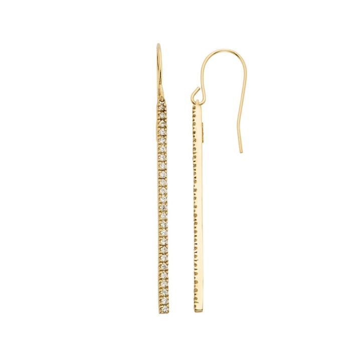 1/2 Carat T.w. Diamond 10k Gold Stick Drop Earrings, Women's