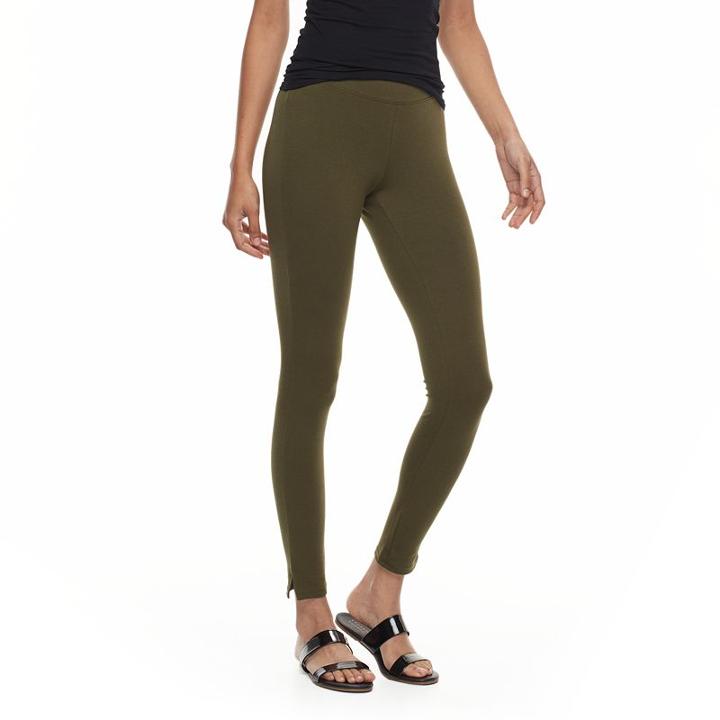 Utopia Ankle Slit Leggings, Women's, Size: Large, Green Oth