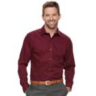 Men's Marc Anthony Slim-fit Non-iron Stretch Dress Shirt, Size: 16.5-34/35, Dark Red