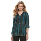 Women's Apt. 9&reg; Roll-tab Chiffon Tunic Top, Size: Xs, Oxford