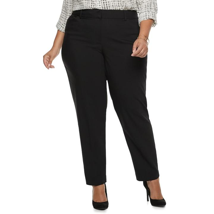 Plus Size Apt. 9&reg; Torie Midrise Curvy Straight-leg Dress Pants, Women's, Size: 16w T/l, Black