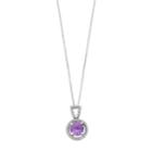Sterling Silver Amethyst & 1/10 Carat T.w. Diamond Pendant, Women's, Size: 18, Purple