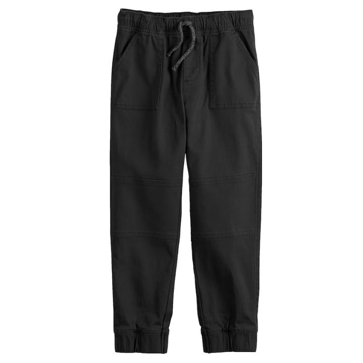 Boys 4-12 Jumping Beans&reg; Slim Fit Twill Jogger Pants, Size: 6, Black