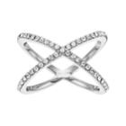 Brilliance X-ring With Swarovski Crystals, Women's, Size: 9, Silver Tone