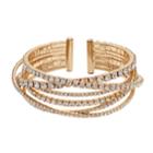 Simply Vera Vera Wang Rhinestone Chain Bangle Bracelet, Women's, Gold