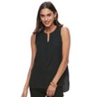 Women's Dana Buchman Crepe Sleeveless Blouse, Size: Medium, Black