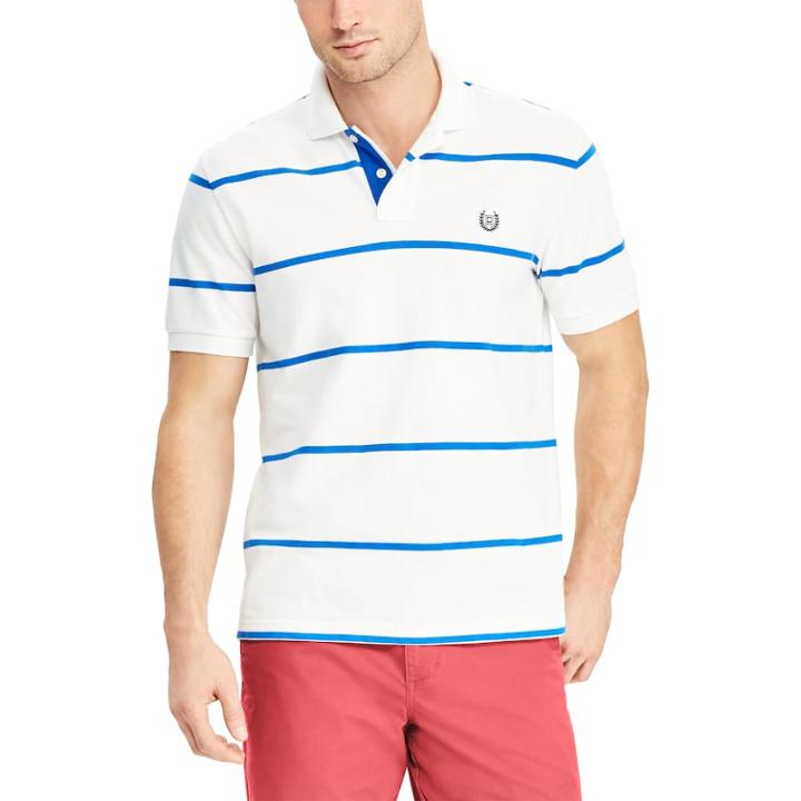 Men's Chaps Classic-fit Striped Polo, Size: Small, White