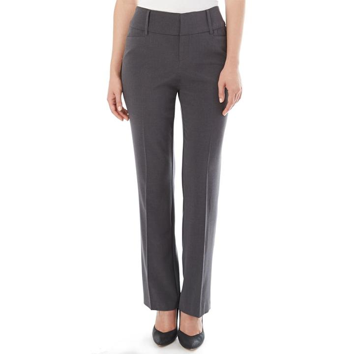 Women's Apt. 9&reg; Magic Waist Wide-leg Pants, Size: 12, Dark Grey