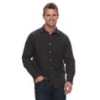 Men's Sonoma Goods For Life&trade; Modern-fit Long Sleeve Double Weave Button-down Shirt, Size: Medium, Dark Grey