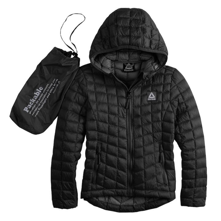 Girls 7-16 Reebok Packable Glacier Shield Midweight Jacket, Size: 10-12, Black