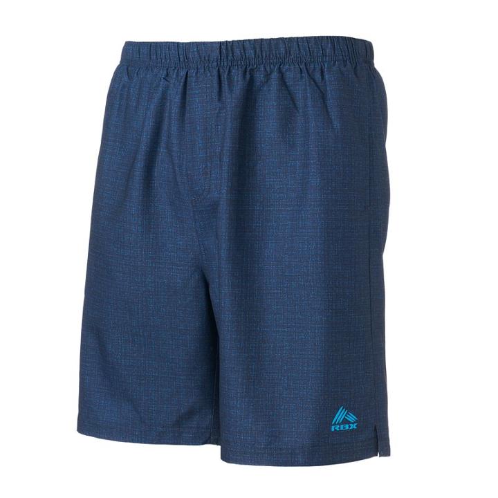 Men's Rbx Gym 'n Swim Heathered Swim Trunks, Size: Large, Blue