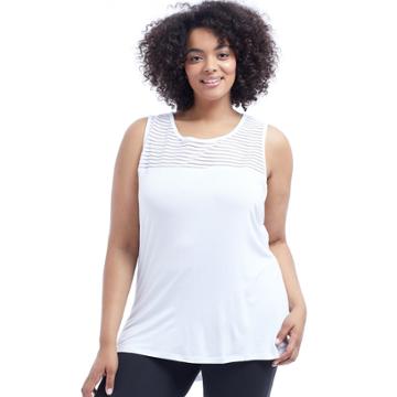 Plus Size Marika Curves Jacquard Tank, Women's, Size: 1xl, White