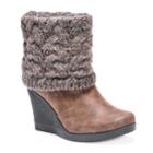 Muk Luks Sienna Women's Wedge Water Resistant Winter Boots, Size: 10, Brown