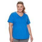 Plus Size Tek Gear&reg; Easy Burnout V-neck Yoga Tee, Women's, Size: 1xl, Blue (navy)