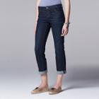Petite Simply Vera Vera Wang Cuffed Capri Jeans, Women's, Size: 2 Petite, Med Blue