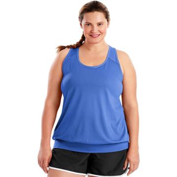 Plus Size Just My Size Mesh Banded Racerback Tank, Women's, Size: 1xl, Med Blue