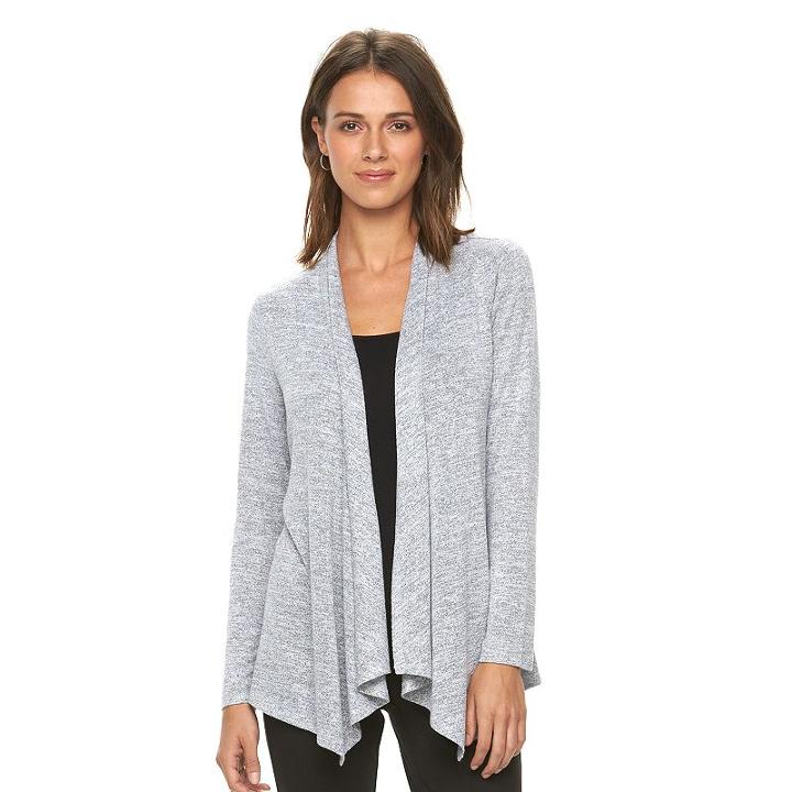 Women's Apt. 9&reg; Flyaway Cardigan, Size: Large, White