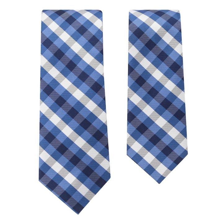 Father And Son Plaid Tie Set, Men's, Blue