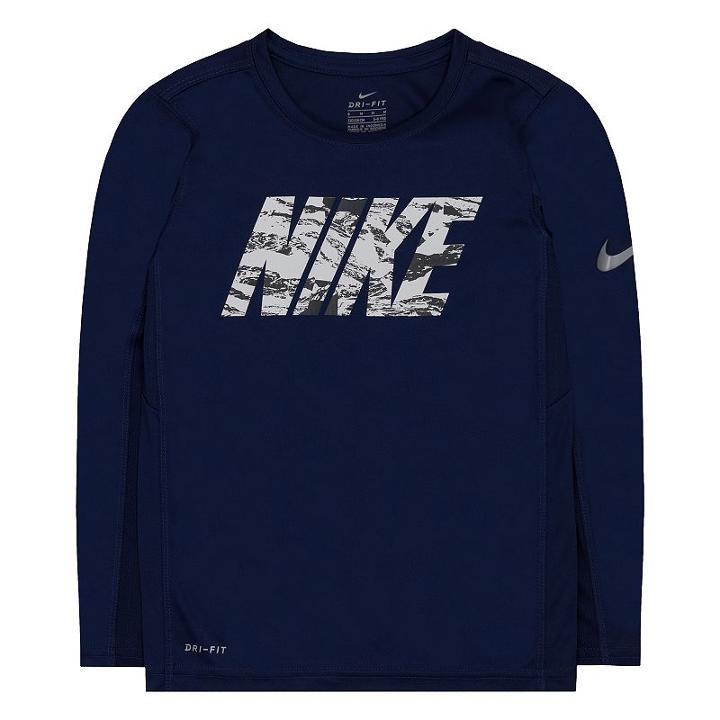 Boys 4-7 Nike Dri-fit Mesh Paneled Graphic Tee, Size: 6, Dark Blue
