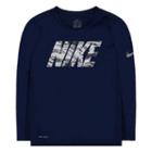 Boys 4-7 Nike Dri-fit Mesh Paneled Graphic Tee, Size: 6, Dark Blue