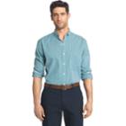 Big & Tall Men's Izod Slim-fit Gingham-checked Stretch Button-down Shirt, Size: 5xlt, Turquoise/blue (turq/aqua)