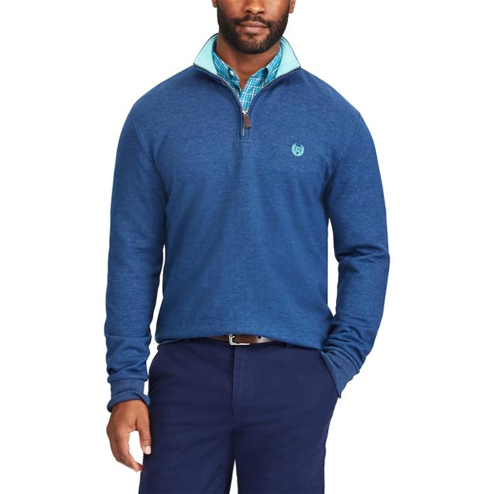 Big & Tall Chaps Regular-fit Quarter-zip Pullover, Men's, Size: Xxl Tall, Blue