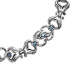 Lyric Sterling Silver Blue Topaz Floral Bracelet, Women's