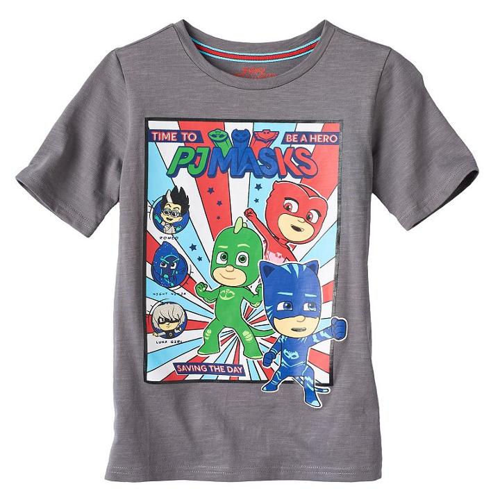 Boys 4-7 Pj Masks Time To Be A Hero Graphic Tee, Boy's, Size: 4, Grey