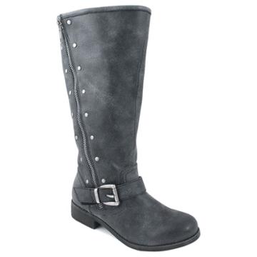 Mia Mavis Girls' Studded Riding Boots, Girl's, Size: 12, Dark Grey