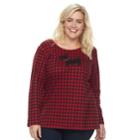 Plus Size Croft & Barrow&reg; Holiday Spirit Tee, Women's, Size: 3xl, Oxford