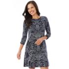 Women's Apt. 9&reg; Print Swing Dress, Size: Xlrg Av/rg, Navy Floral