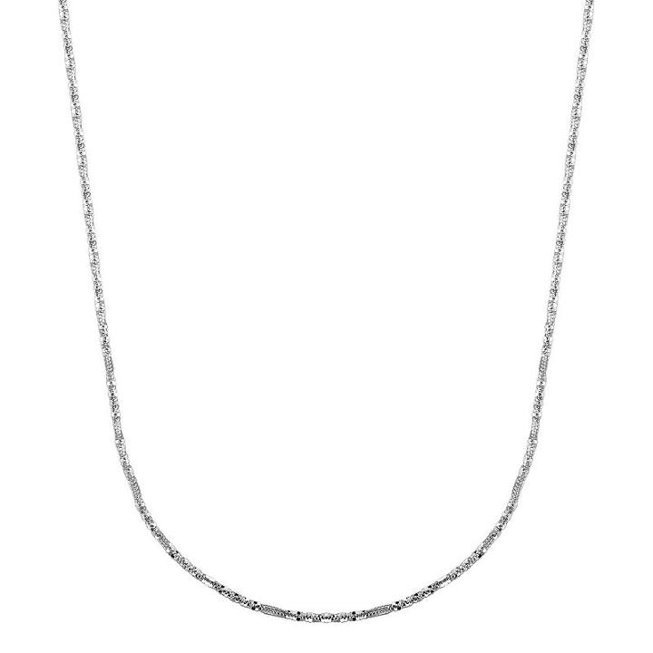 Everlasting Gold 14k White Gold Crisscross Chain Necklace - 18 In, Women's, Size: 18, Silver