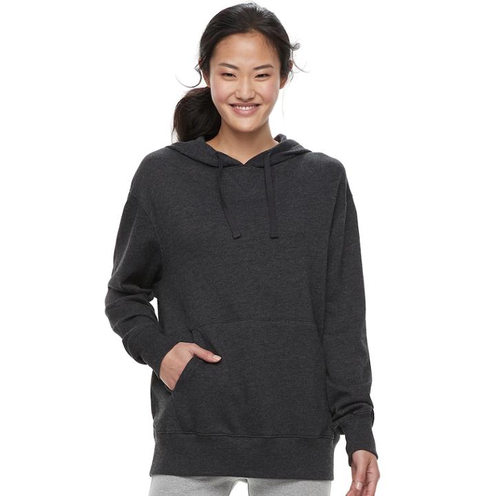 Juniors' So&reg; Oversized Pullover Tunic Hoodie, Teens, Size: Xl, Black
