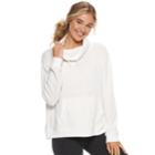 Juniors' So&reg; Fleece Cowlneck Sweatshirt, Teens, Size: Xs, White