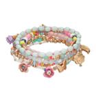 Mudd&reg; Rosette, Butterfly & Leaf Charm Beaded Stretch Bracelet Set, Women's, Multicolor