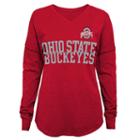 Juniors' Ohio State Buckeyes Split Long-sleeve Tee, Women's, Size: Xl, Red