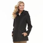 Women's Weathercast Hooded Topper Jacket, Size: Medium, Black