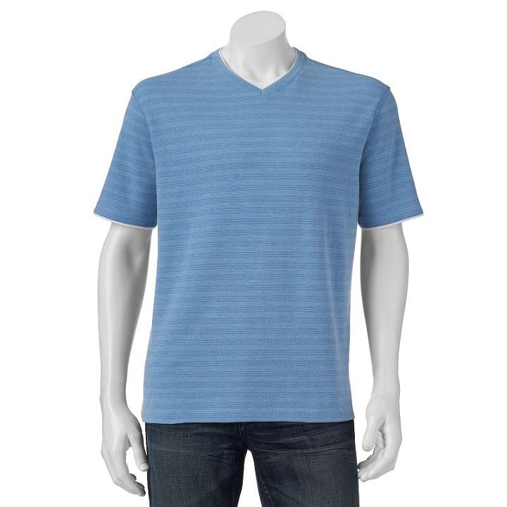 Men's Method Mock-layer Striped Tee, Size: Small, Blue (navy)