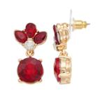 Dana Buchman Round Double Drop Earrings, Women's, Red