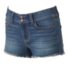 Juniors' Mudd&reg; Flx Stretch 2-button Shortie Shorts, Girl's, Size: 17, Med Blue